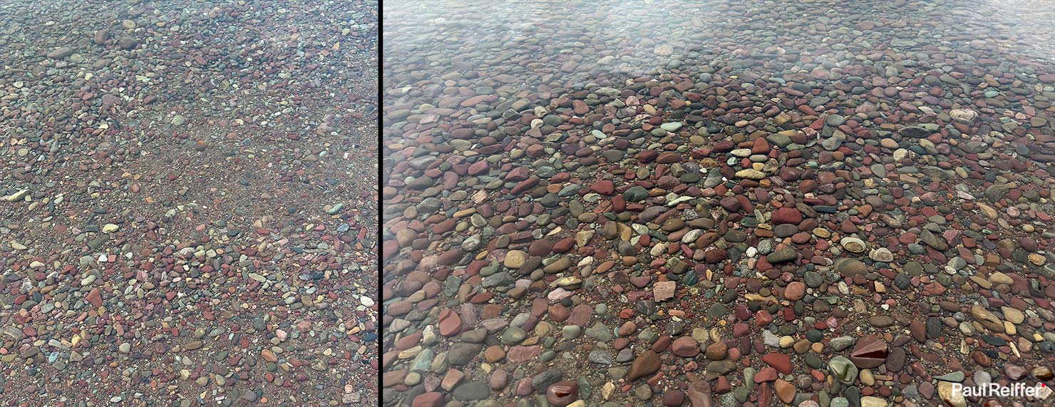 BTS Lake McDonald Rainbow Stones Fake Photoshopped Reality Compare Glacier National Park Montana Paul Reiffer Photographer Landscape