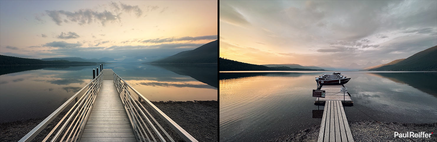 Lake McDonald Jetties Jetty First Arrive BTS iPhone Still Pier Wooden Posts Shore Sunrise Sunset Paul Reiffer Behind Scenes Landscape Photography