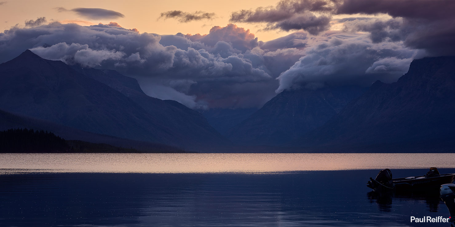 Storm Brewing Lake McDonald Glacier National Park Hills Mountains Cloud Formations Paul Reiffer Phase One Rodenstock 138mm XT Camera Photography P0012333