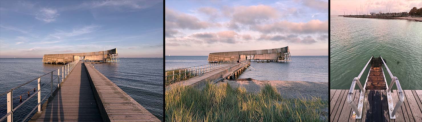 BTS Shadows People Public Copenhagen Kastrup Sobad Dip Jetty Paul Reiffer Sea Bath Changing Room Denmark Long Exposure Phase One