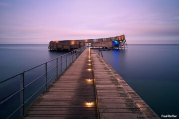 Copenhagen Kastrup Sobad Dip Jetty P0043226 Paul Reiffer Sea Bath Changing Room Photogenic Denmark Night Long Exposure Phase One Calm Peace