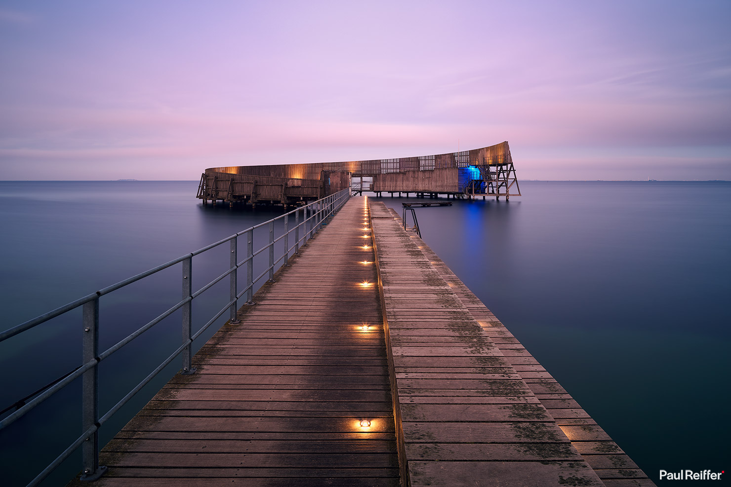 Copenhagen Kastrup Sobad Dip Jetty P0043226 Paul Reiffer Sea Bath Changing Room Photogenic Denmark Night Long Exposure Phase One Calm Peace