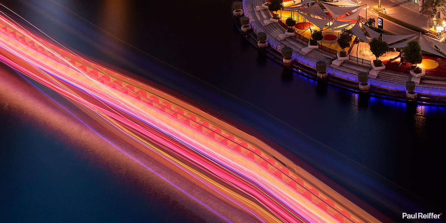 Crop Light Trails Boat IHG InterContinental Hotels Group Resorts One Rewards Hotel Hospitality Photography Photographer Luxury Dubai Marina Paul Reiffer Phase One Detail