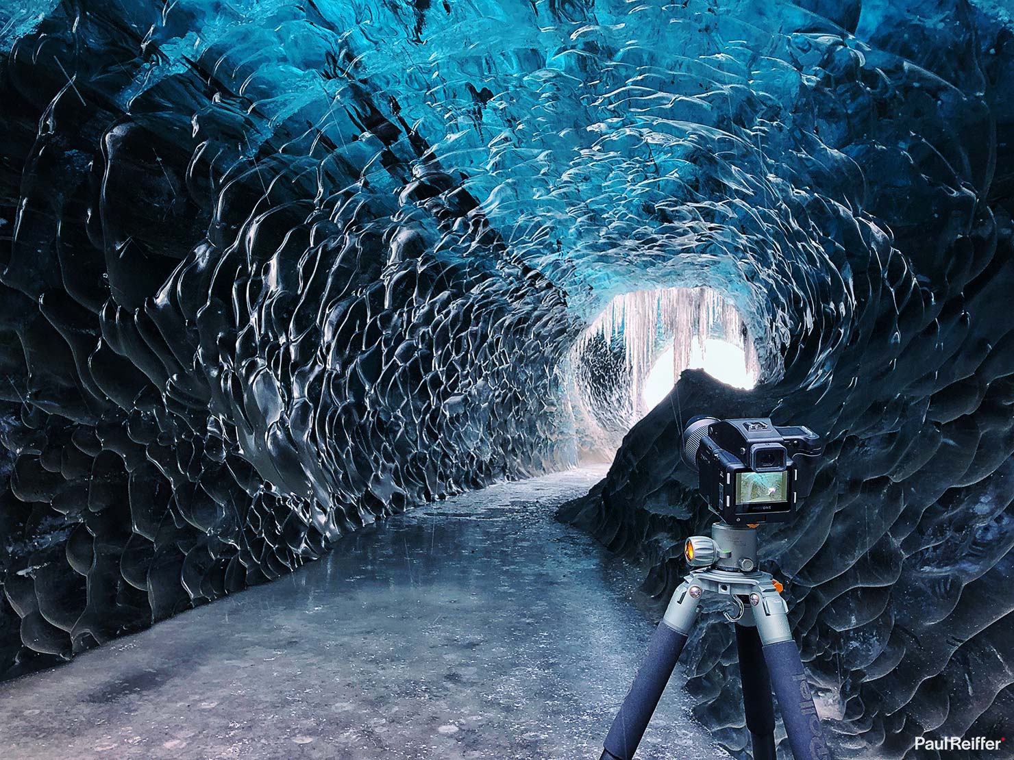 BTS Shooting Phase One 2018 iPhone Shot Behind Scenes Iceland Ice Cave Glacier Shrinking Blue Paul Reiffer Professional Landscape Photography Workshop IMG_4084