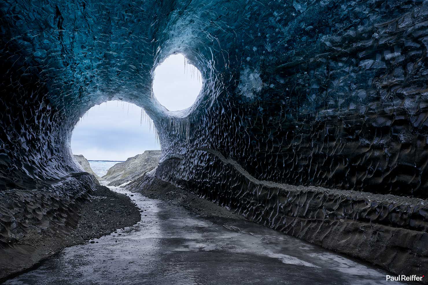 View Of Lake Jokulsarlon Floating Icebergs Phase One Winter Medium Format Iceland Ice Cave Glacier Shrinking Blue Paul Reiffer Professional Landscape Photography Workshop CF005019_HDR