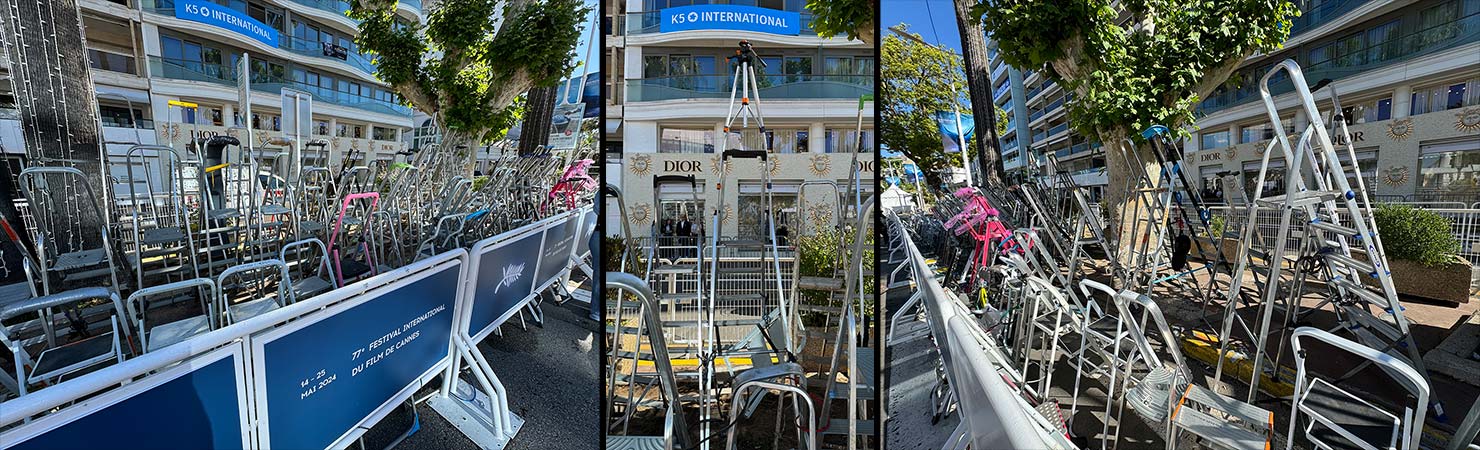 Non Official Ladders France Cannes Film Festival De Alessandro Galatoli Celebrity Star Event Photographer 77th 2024 May Red Carpet Paul Reiffer Director Capture One Evoku Tom Films BTS