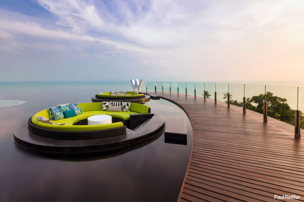 W Koh Samui Hero Shot Welcome Infinity Pool Woo Bar Marriott Thailand Luxury Hotel Photography Commercial Paul Reiffer Worldwide Rooms Restaurant Resort Guide Best Photographer