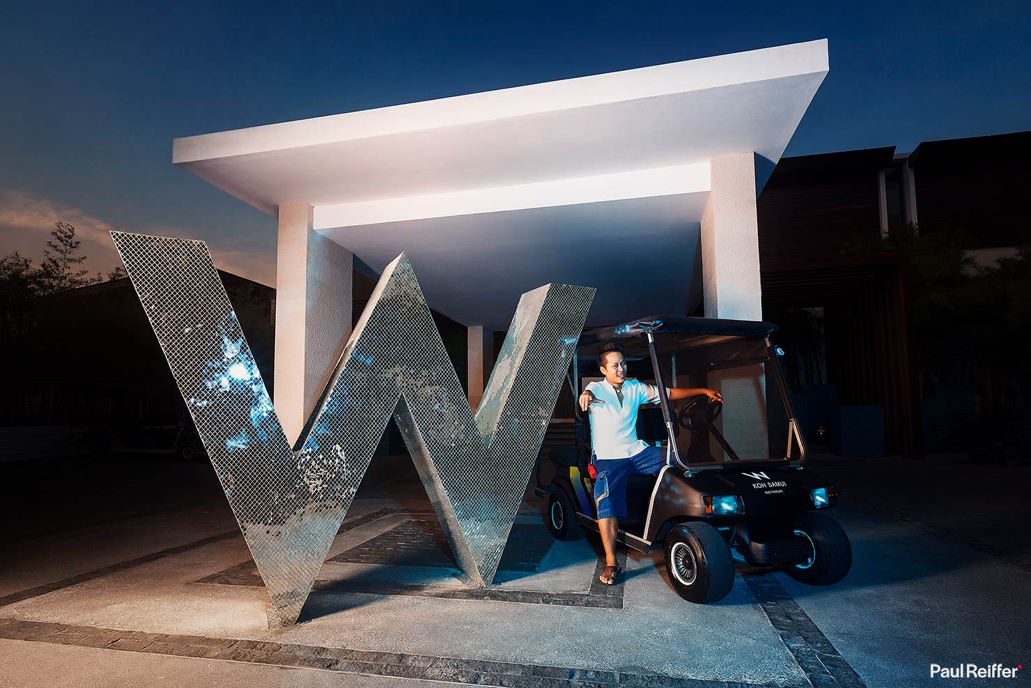 W Koh Samui Marriott Oak Butler Golf Buggy Cart Concierge Transport Luxury Hotel Photography Commercial Paul Reiffer Worldwide Rooms Restaurant Resort Guide Best Photographer