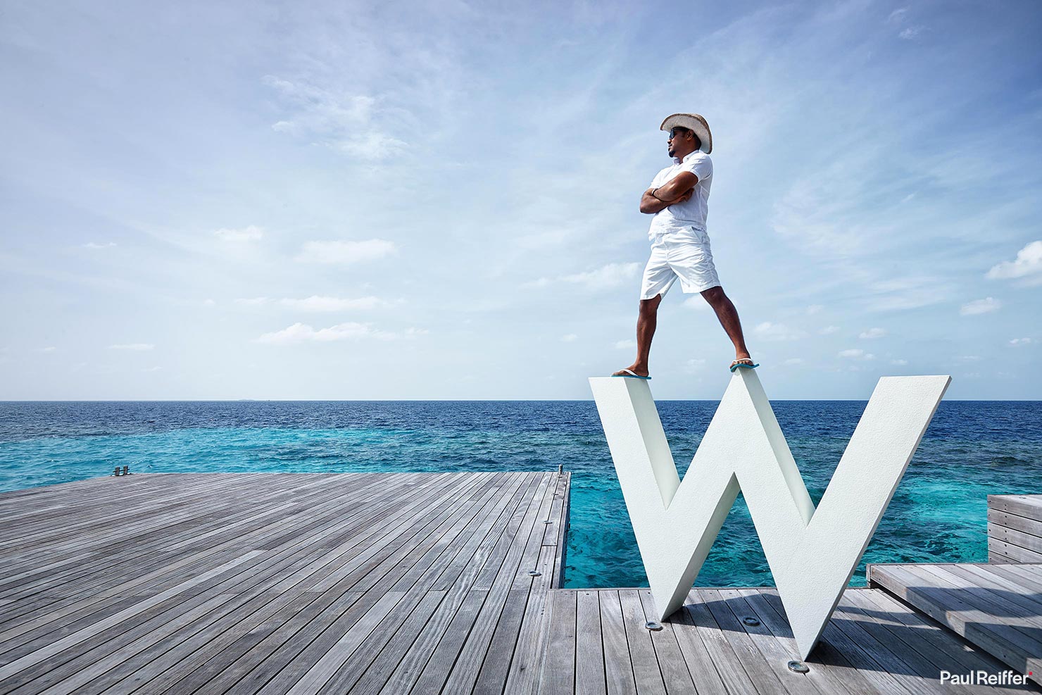 W Maldives Iconic Logo Jetty Arrival Seaplane Dock Luxury Hotel Marriott Photography Commercial Paul Reiffer Worldwide Rooms Restaurant Resort Guide Best Photographer