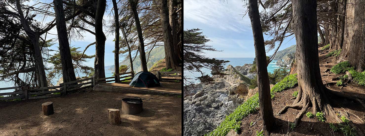 2025 Tent Southern Cross 2 Terra Noval California Camping Julia Pfeiffer Burns State Park Big Sur McWay Falls Hill Route 1 Paul Reiffer Photography IMG_7055