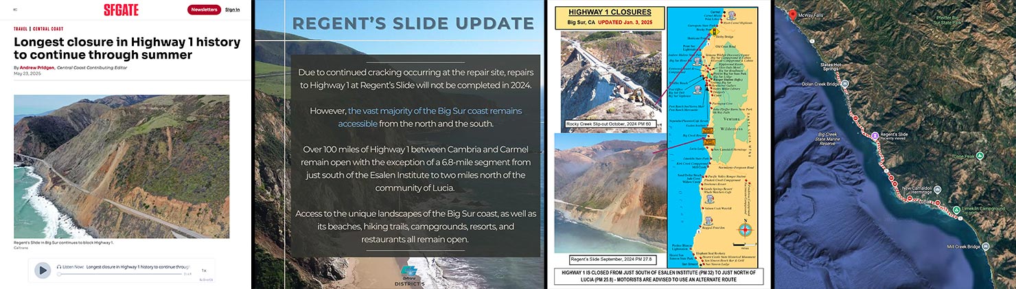 Caltrans SFGate Regents Slide Landslide Slip Land Road Destroyed Route 1 Pacific Coast Highway California Big Sur Trip Paul Reiffer Photographer Guide