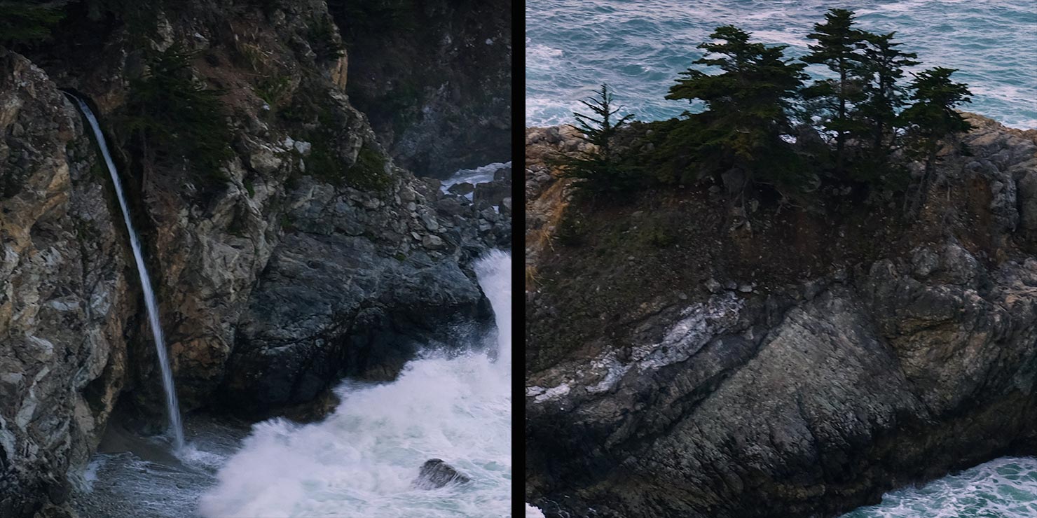 DSCF0654 McWay Falls Blurry 100 Percent IBIS Lack F4 Lens Fujifilm GFX100RF 100MP Press Review Paul Reiffer Medium Format Fuji Phase One Photographer Big Sur X100VI Compare