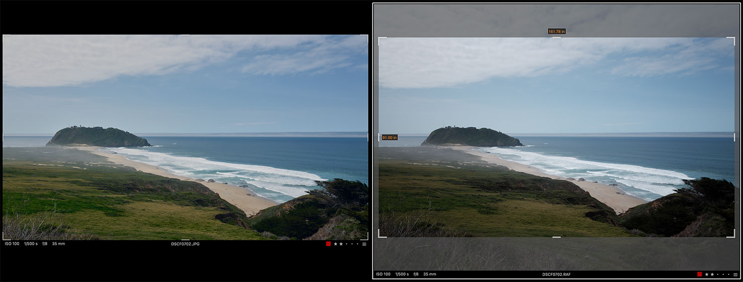 Dial Capture One aspect ratio raw Fujifilm GFX100RF 100MP Press Review Paul Reiffer Medium Format Fuji Phase One Photographer Big Sur X100VI Compare
