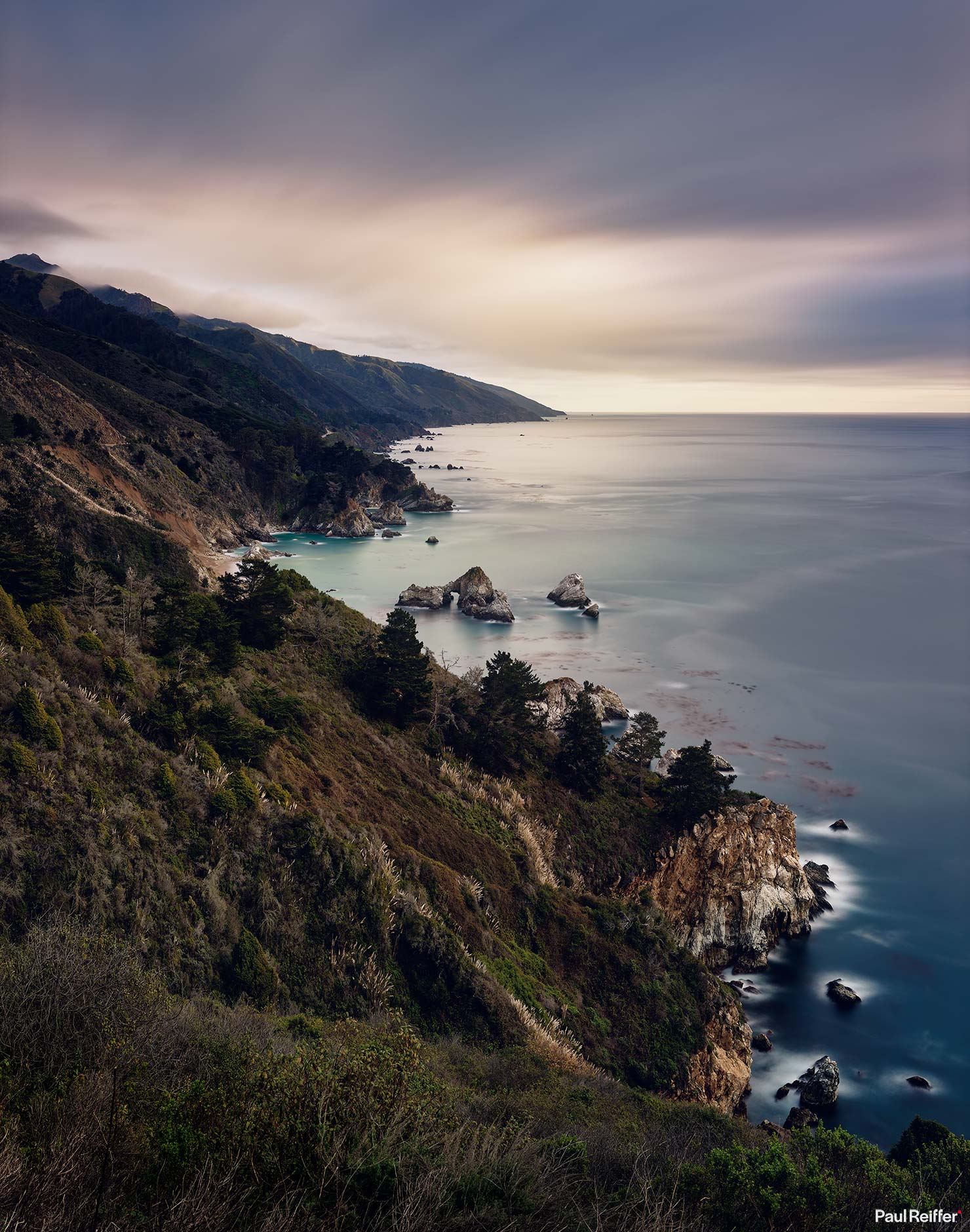 Lookout 2021 Coastline Big Sur Route 1 Highway California Ocean Pacific Paul Reiffer Phase One Landscape Photography PCH Coastline Time Print P0003979