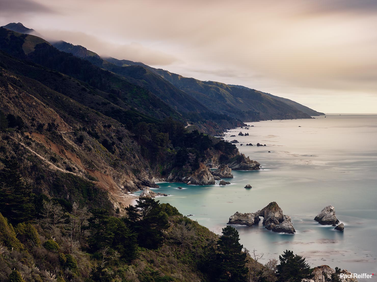 Lookout 2021 Crop Coastline Big Sur Route 1 Highway California Ocean Pacific Paul Reiffer Phase One Landscape Photography PCH Coastline Time Print P0003979
