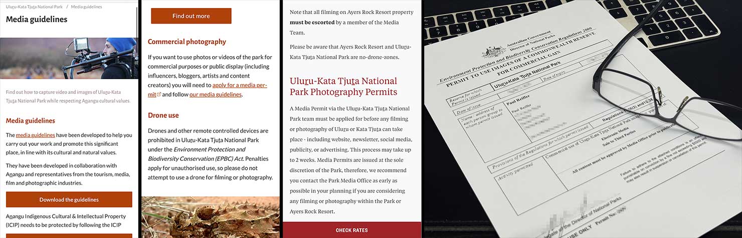 Photo Permit Approval Authorisation License Commercial Online Photographing Uluru Ayers Rock Australia Red Centre Paul Reiffer Photographer Phase One Landscape Permit Approved permits