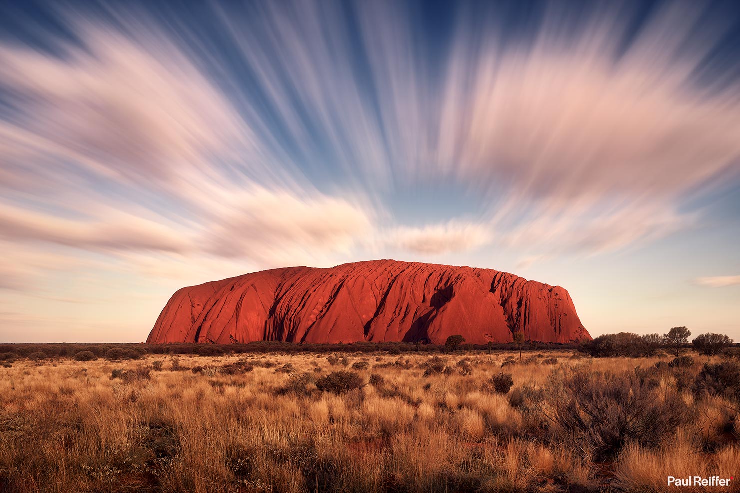 Uluru Sky Movement Sunset Australia P0009099 Paul Reiffer Photographer Red Centre Phase One License Landscape Commercial Buy