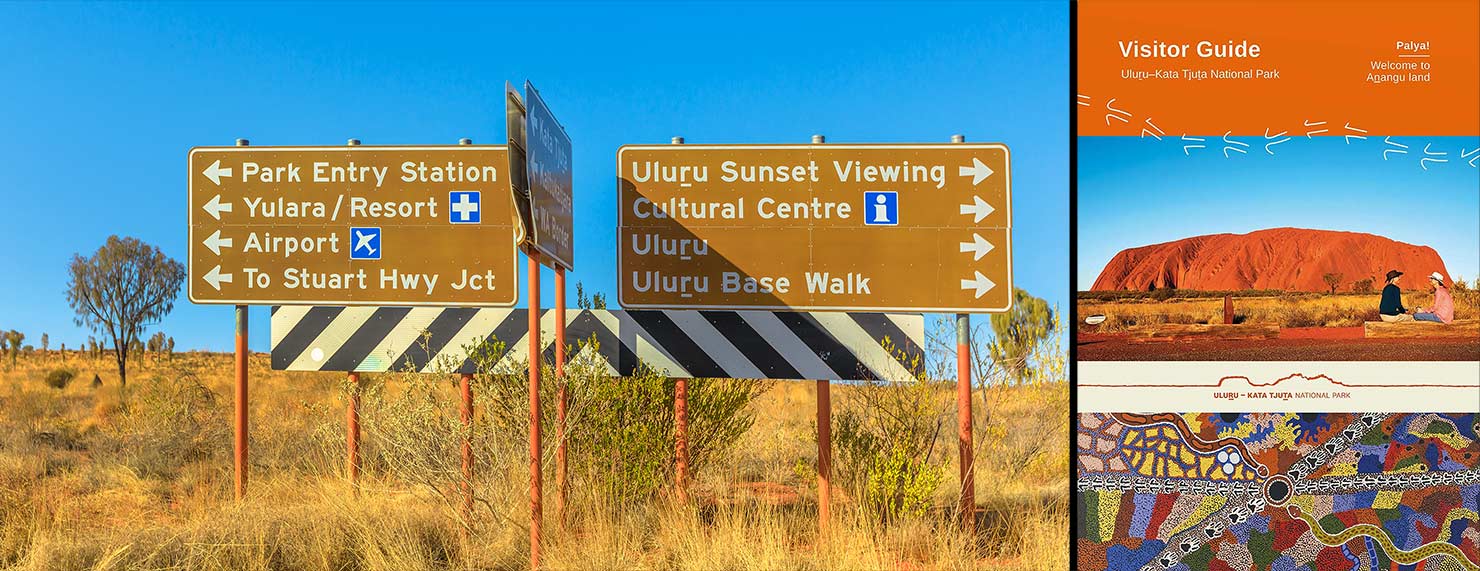 uluru signpost location ayers rock istock photo editorial visitor guide book arrrival australia