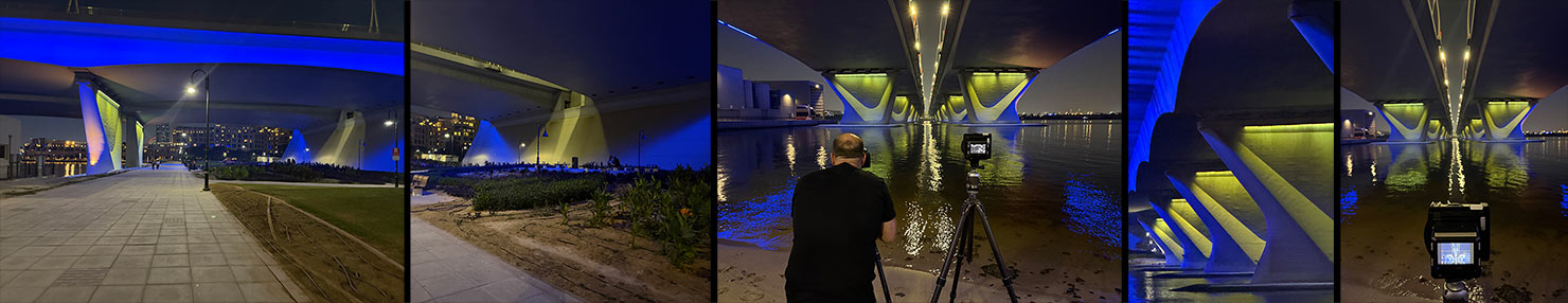 Al Garhoud Bridge Remodelled Dubai Improved Under Lights Night Shooting Grover BTS iPhone Capture One Paul Reiffer