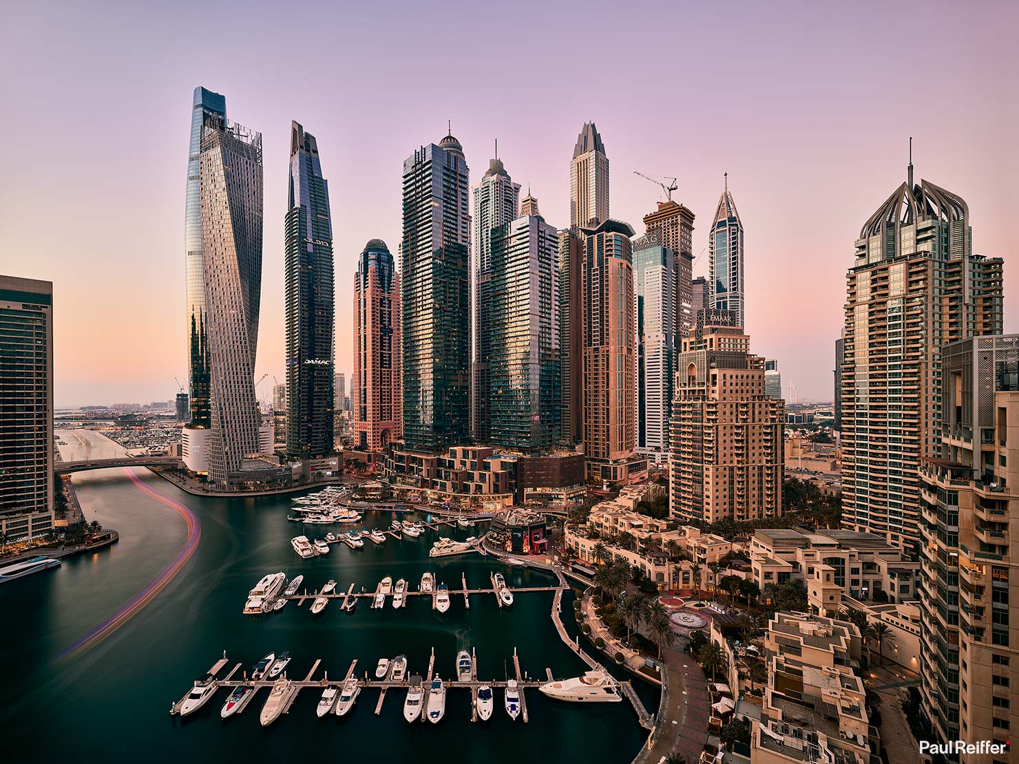 Dubai Marina Apartment View Capture One Golden Hour P0054445 Paul Reiffer Phase One Cityscapes City Night Life Shots Photographer