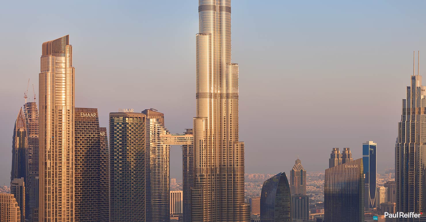 Dubai Skyline Sunrise Pano Crop Capture One P0054910 Paul Reiffer Phase One Cityscapes City Night Life Shots Photographer
