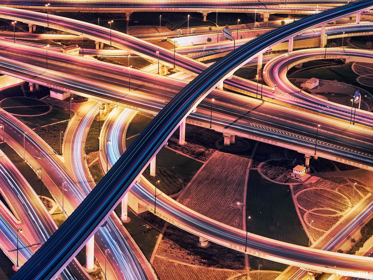 Dubai Subway Line Sheikh Zayed Intersection Night Capture One P0055009 Paul Reiffer Phase One Cityscapes City Night Life Shots Photographer