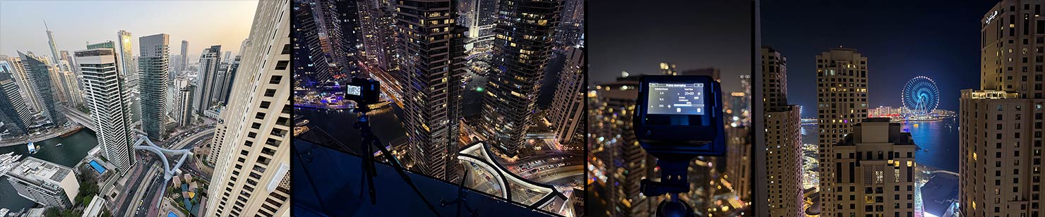 Fogueira Sheraton Rooftop Dubai Marina Long Exposure Cityscape BTS iPhone Capture One Paul Reiffer
