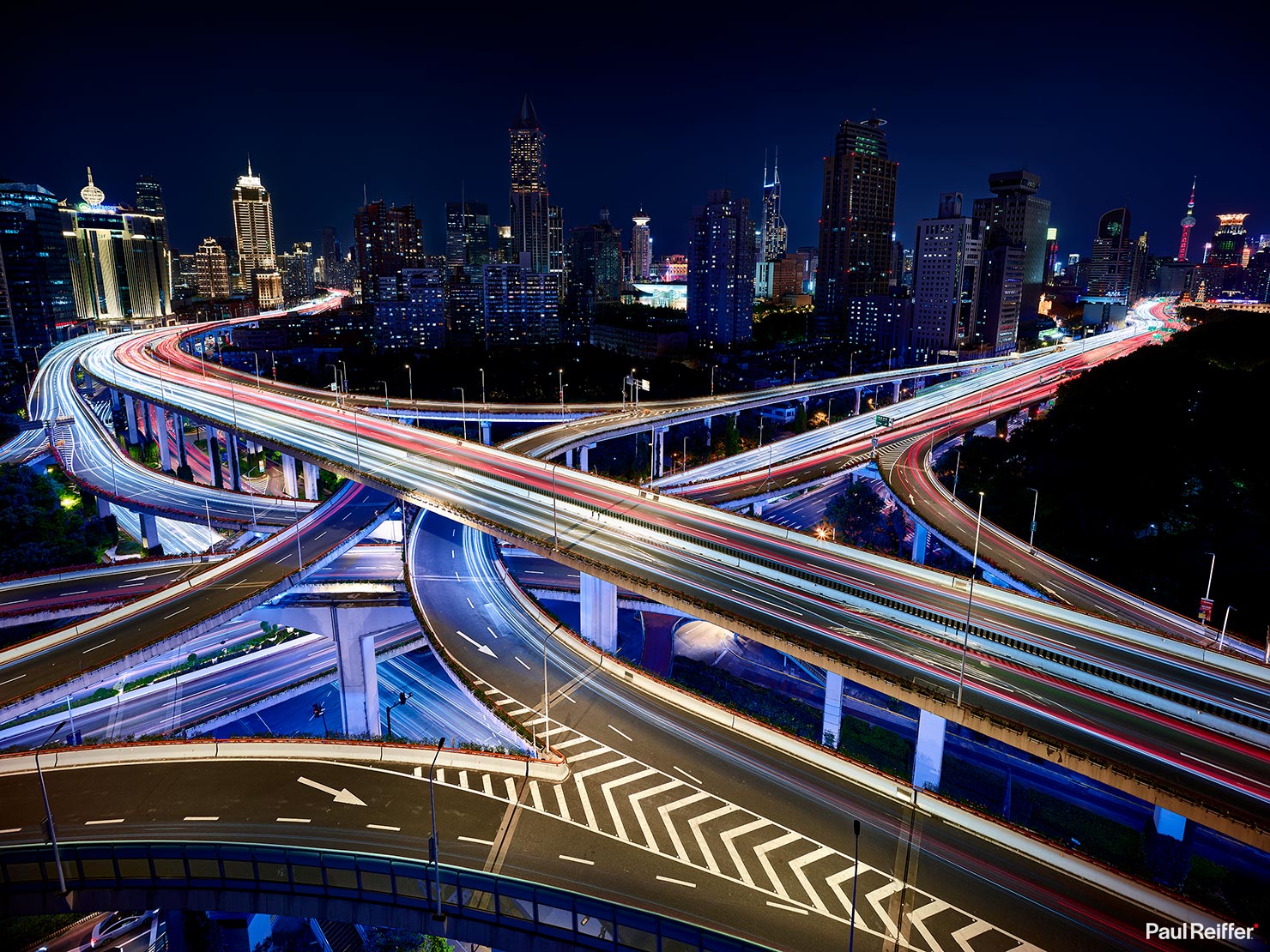 Shanghai Nine Dragon Blue Lights Night XT P0052693 Paul Reiffer Photographer Travel Destination Cityscape Professional Phase One