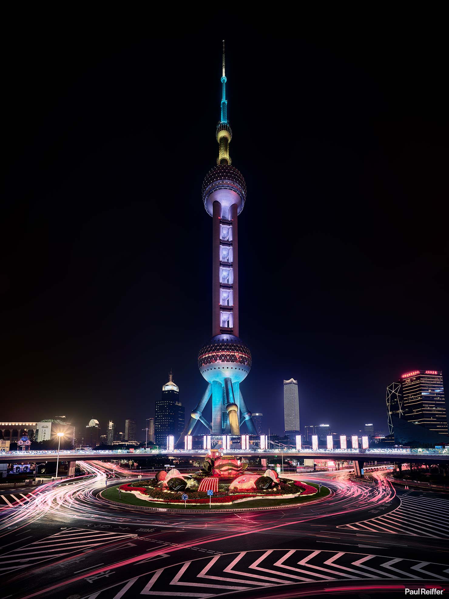 Shanghai Oriental Pearl Tower Traffic Walkway P0017512 Paul Reiffer Photographer Travel Destination Cityscape Professional Phase One