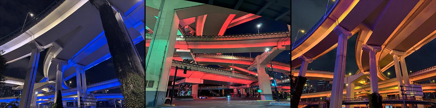 View From Below Roads Elevated Freeway Highway Shanghai Nine Dragon Underneath Lights Paul Reiffer Photographer Travel Destination Cityscape Professional Phase One