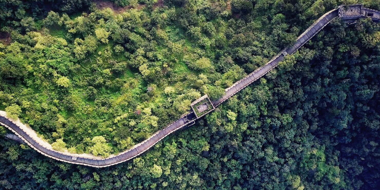Great Wall China Beijing Forest From Above Drone Aerial Plane Helicopter Photography Licensed Commercial Operator FAA Part 107 CAA PfCO Commission Paul Reiffer